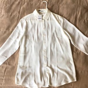 MNG cream color blouse.
